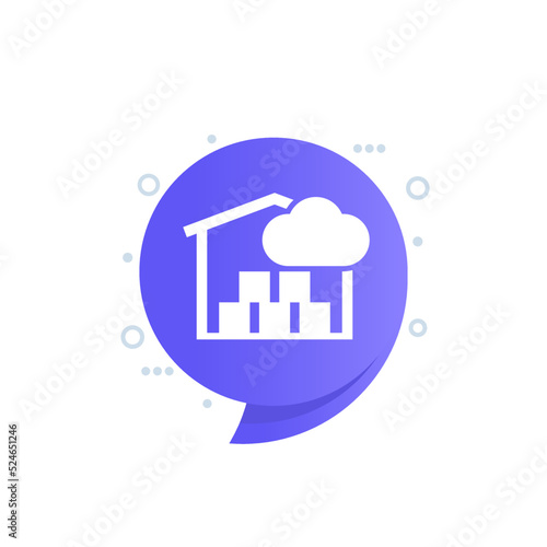 Cloud platform for warehouse icon for web