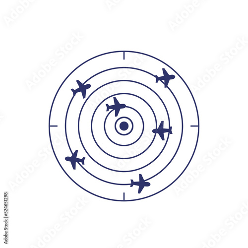 flight radar vector icon on white