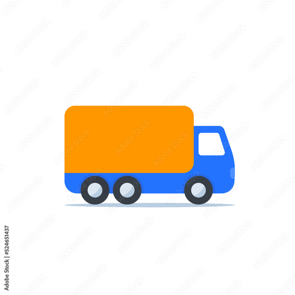 truck or lorry icon, flat vector
