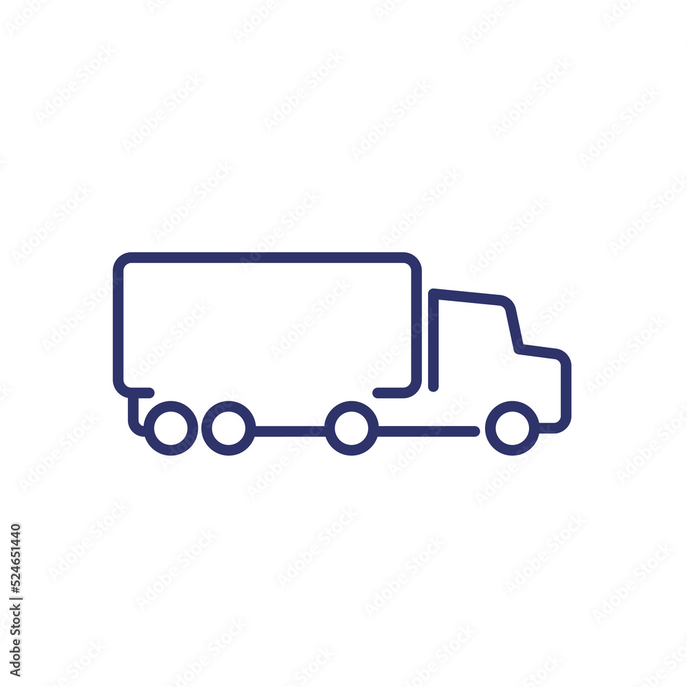 big truck line icon on white