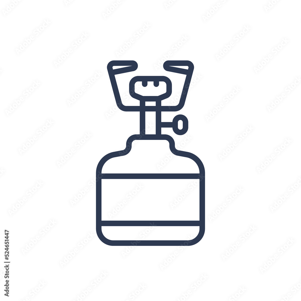 camping stove line icon on white camping stove line icon on white