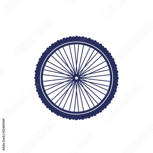 bike wheel icon on white, bicycle parts