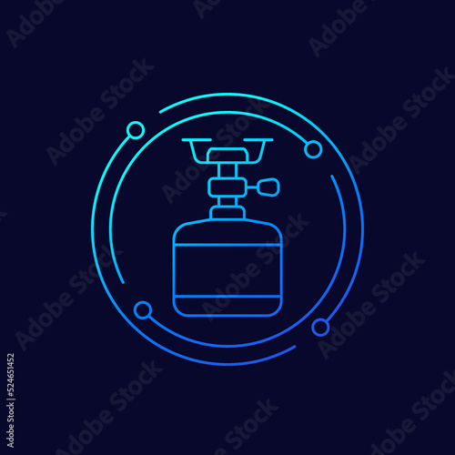 camping stove icon, linear design