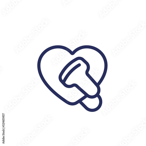 cardiac ultrasound scanner line icon
