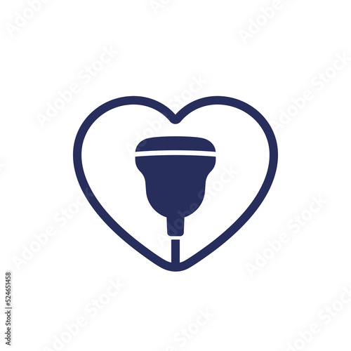cardiac ultrasound or echocardiogram icon on white