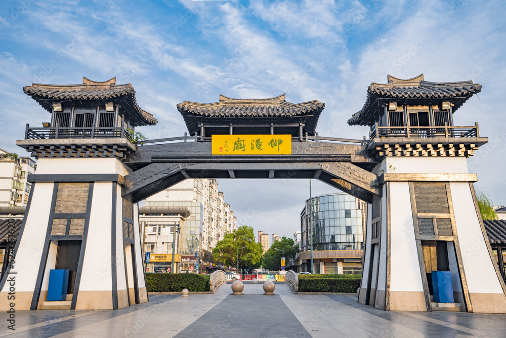 Obraz premium Spring and Autumn Yancheng Tourist Area, Changzhou City, Jiangsu Province, China