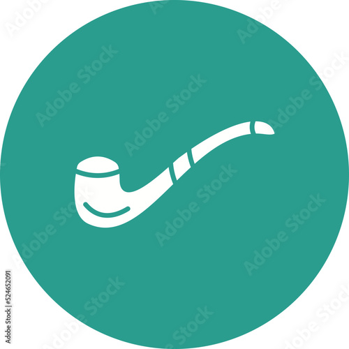 Smoking Pipe Glyph Circle Background Icon