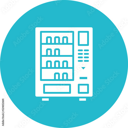 Vending Machine Glyph Circle Background Icon