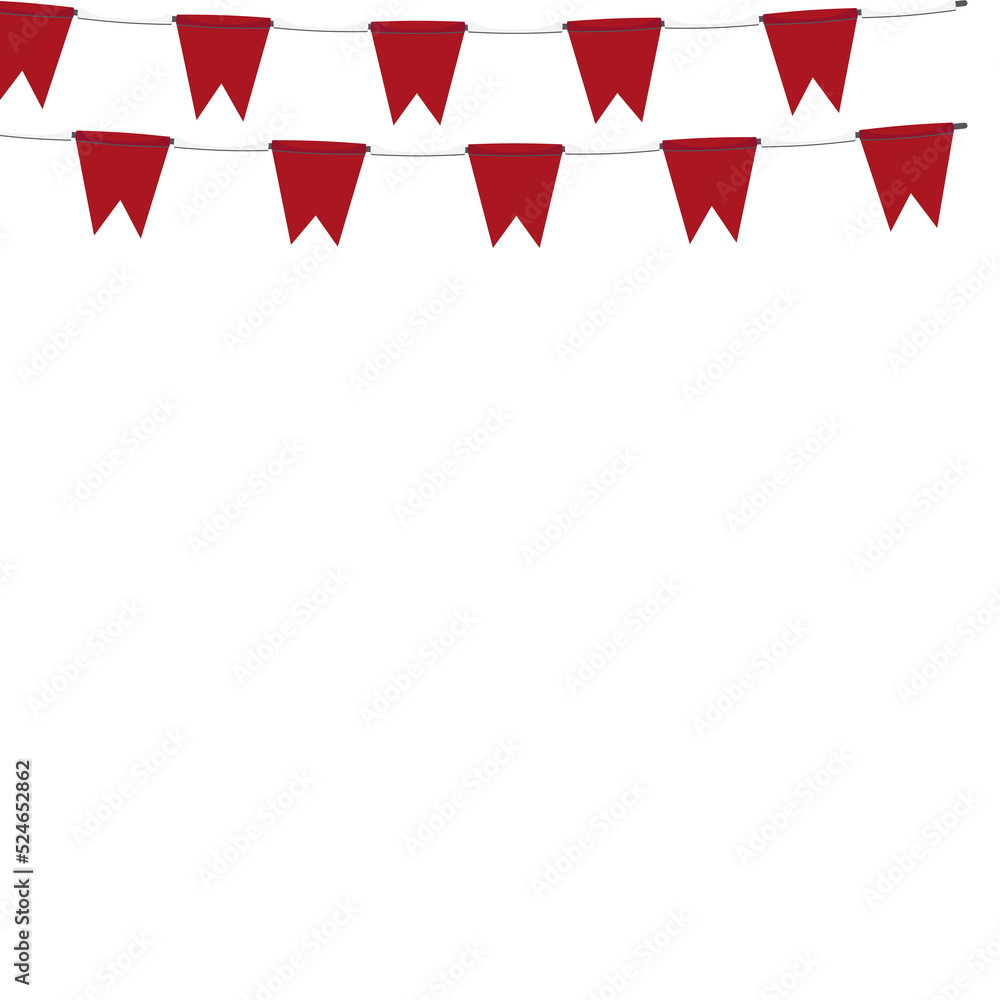 Red White Flag Hanging Banner Rope Burlap Bunting Red White Flag Hanging Banner Rope Burlap Bunting
