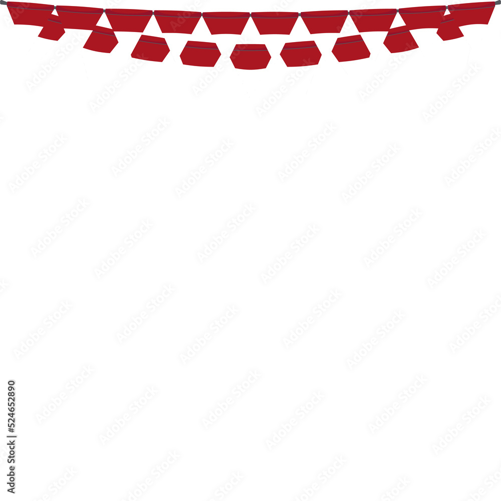 Red White Flag Hanging Banner Rope Burlap Bunting Red White Flag Hanging Banner Rope Burlap Bunting