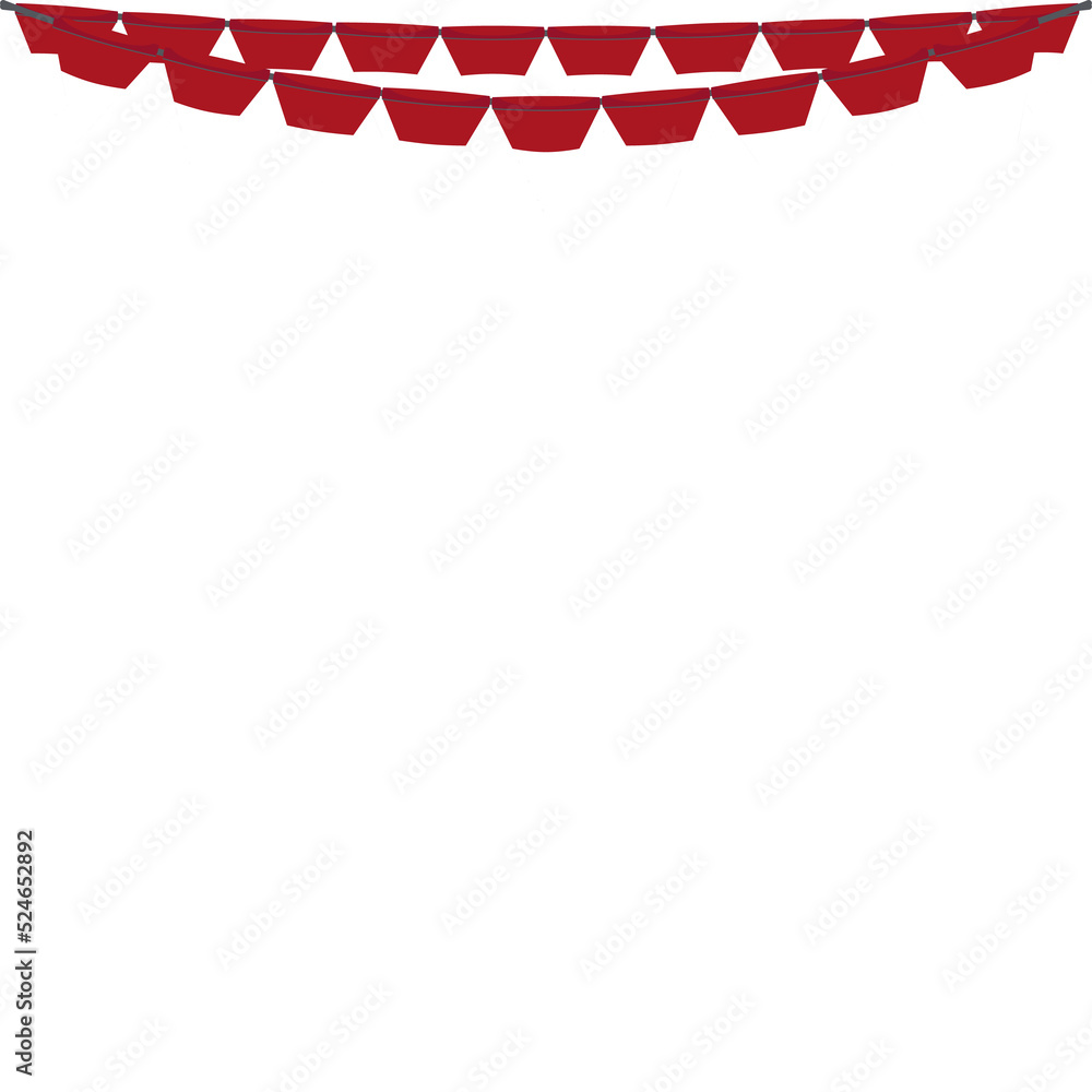 Red White Flag Hanging Banner Rope Burlap Bunting Red White Flag Hanging Banner Rope Burlap Bunting