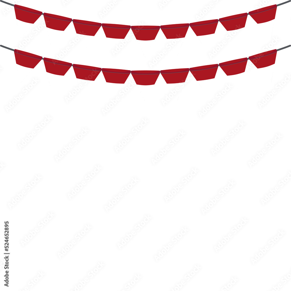 Red White Flag Hanging Banner Rope Burlap Bunting Red White Flag Hanging Banner Rope Burlap Bunting