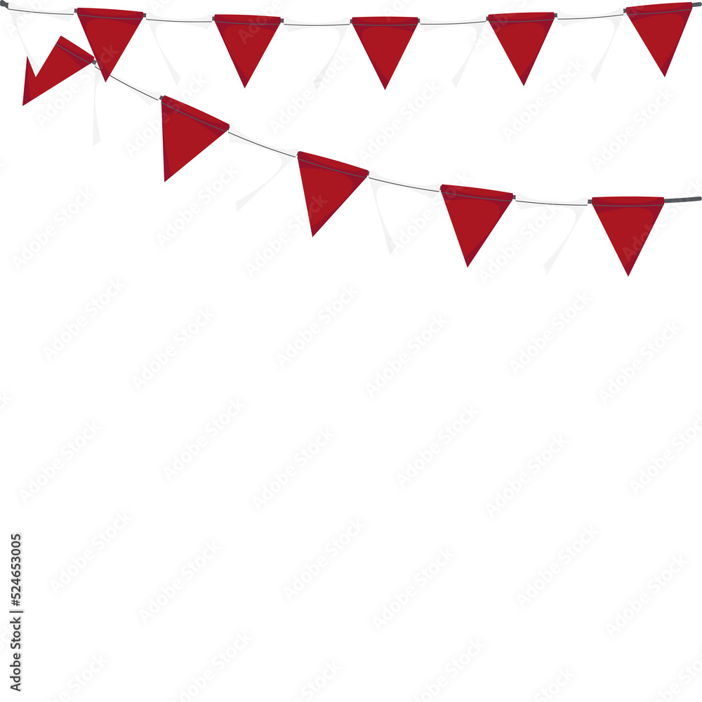 Red White Flag Hanging Banner Rope Burlap Bunting Red White Flag Hanging Banner Rope Burlap Bunting