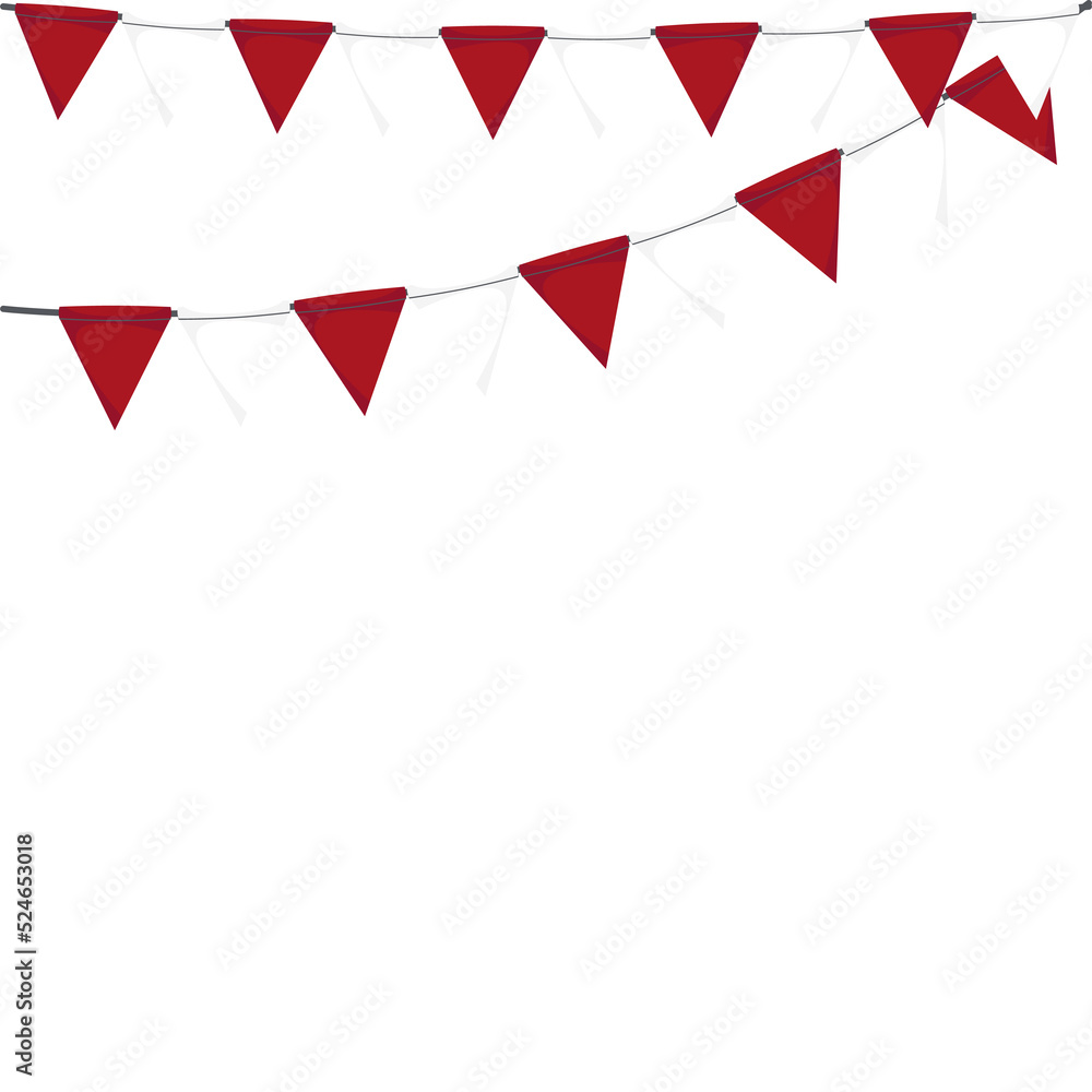Red White Flag Hanging Banner Rope Burlap Bunting Red White Flag Hanging Banner Rope Burlap Bunting