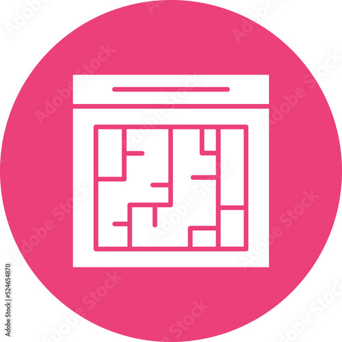 Evacuation Plan Glyph Circle Background Icon