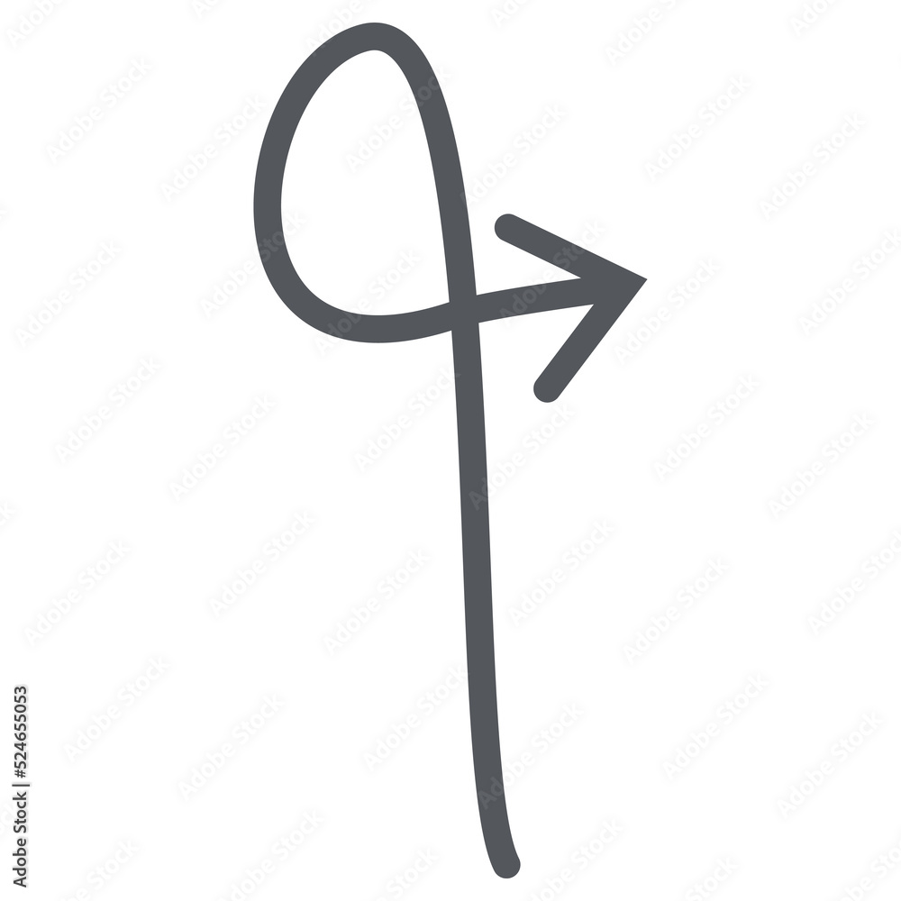 Arrow Line Hand Drawn Aesthetics Doodle