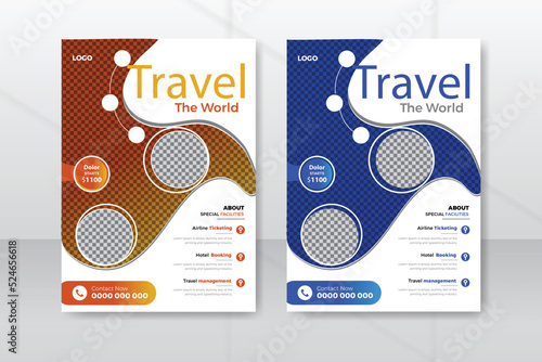 Business flyer template design for travel agency