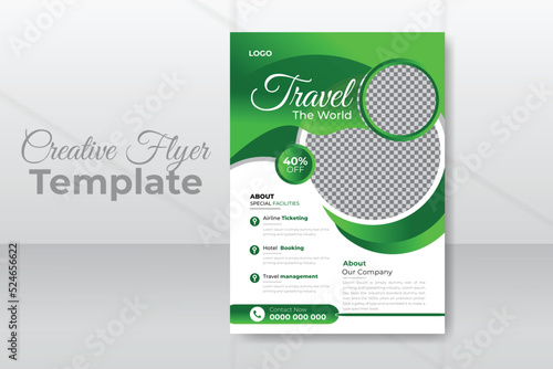 Business flyer template design for travel agency