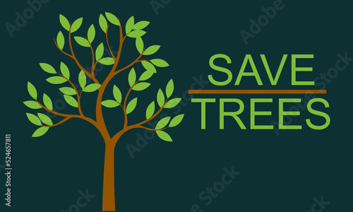 Save tree vector logo design template for poster, banner, flyer.
