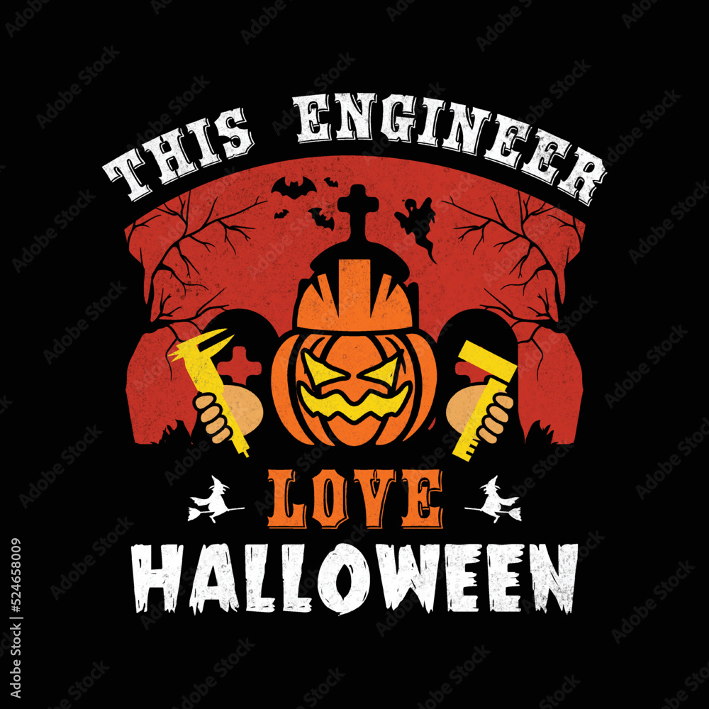 Engineer Halloween svg T-Shirt Design Engineer Halloween svg T-Shirt Design