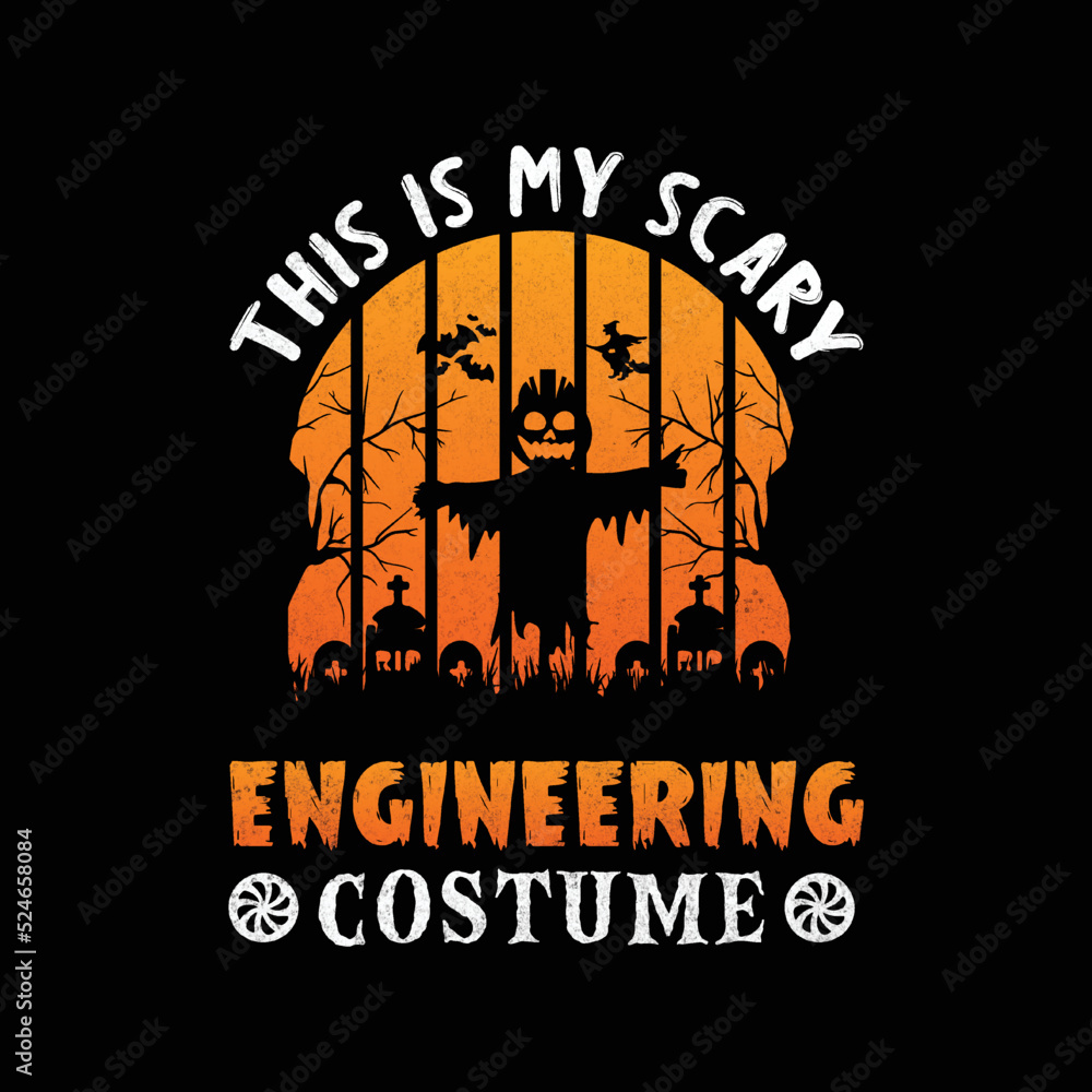 Engineer Halloween svg T-Shirt Design