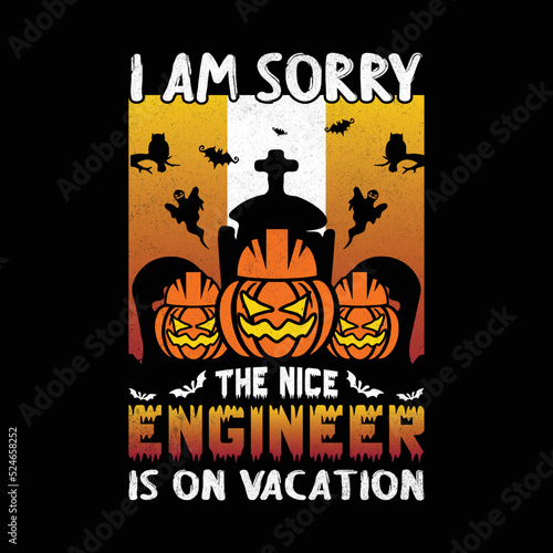 Engineer Halloween svg T-Shirt Design