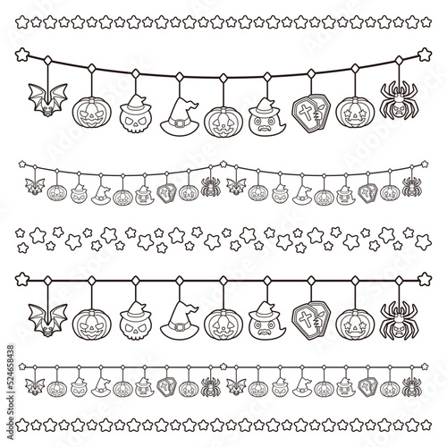 ハロウィン ガーランド 飾り セット ぬりえ