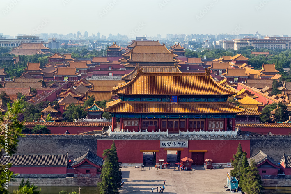 View from Jingshan Park on the Forbidden City, Beijing, China.
