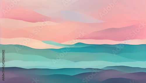 abstract background with fluid pastel colors. Minimal bright creative procreate style illustration