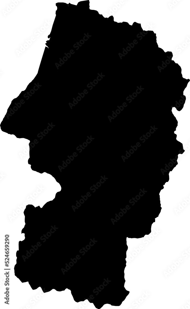 Silhouette of Japan country map,yamagata prefecture map