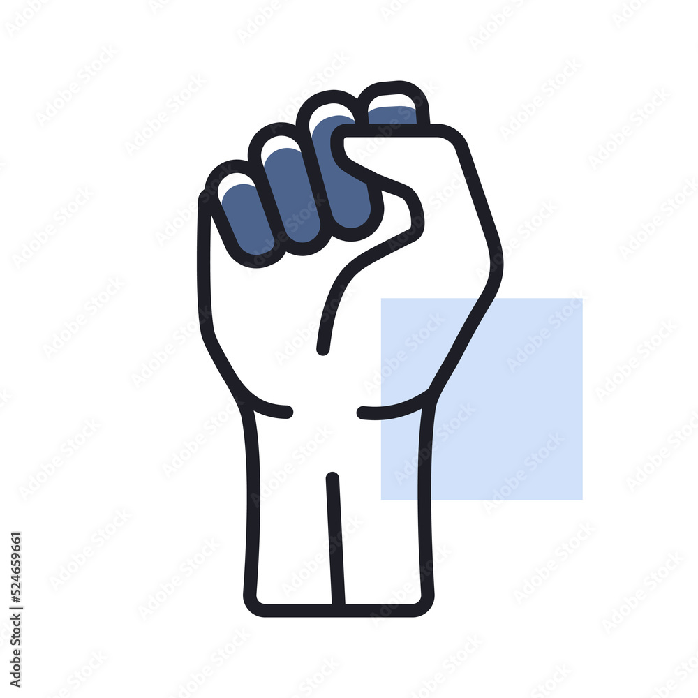 Obraz premium Fist raised up vector isolated icon