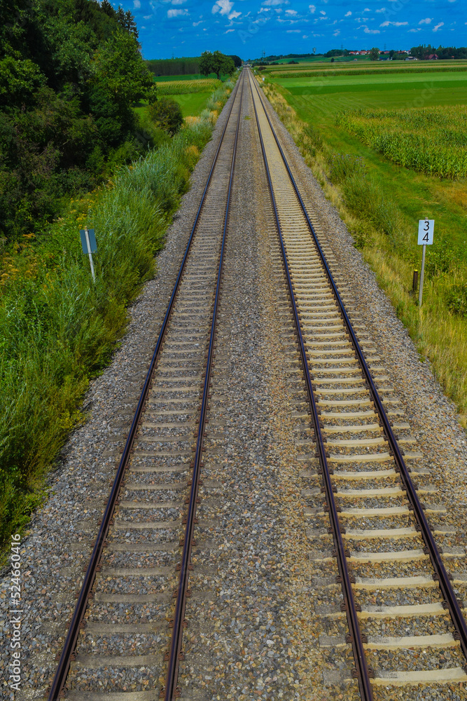 Schienegleise im Allgäu