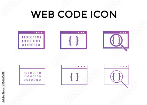Web code icons. Website coding icon symbol
