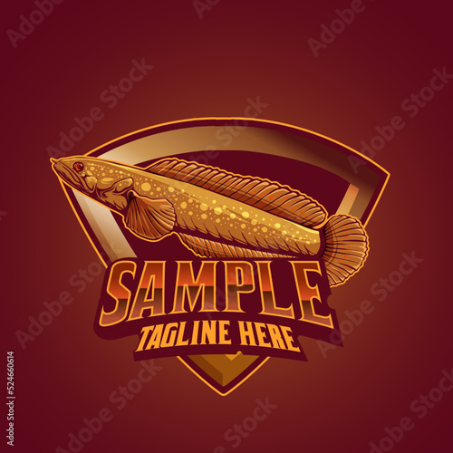 channa fish template mascot logo vector