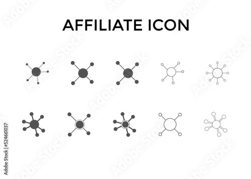 Set of affiliate program icons Vector illustration. Affiliate marketing symbol for website or company. 