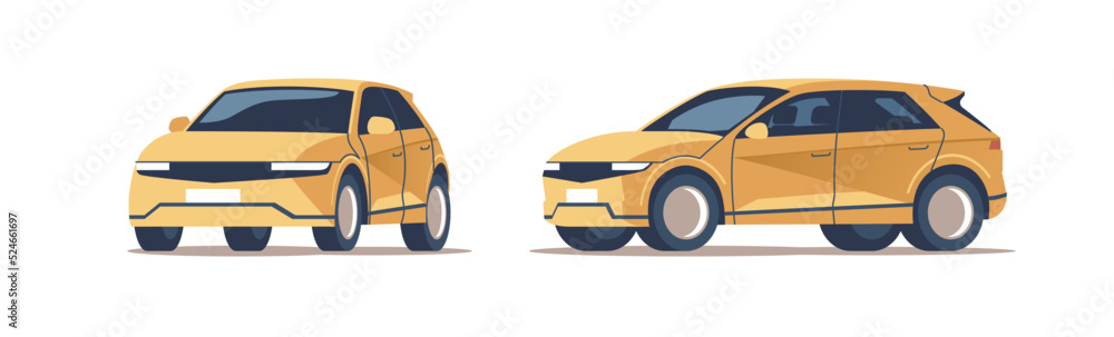 Car vector template on white background. City SUV isolated. Vector illustration.