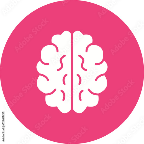 Brain Glyph Circle Background Icon