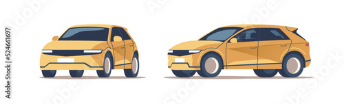 Car vector template on white background. City SUV isolated. Vector illustration.