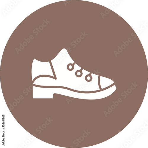 Casual Shoes Glyph Circle Background Icon