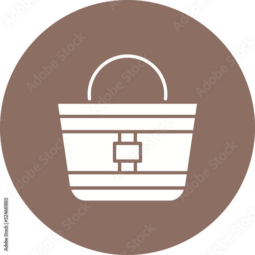 Totebag Glyph Circle Background Icon