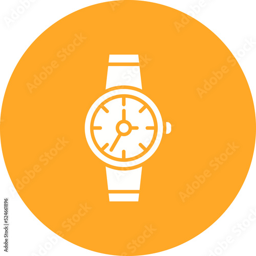 Wristwatch Glyph Circle Background Icon