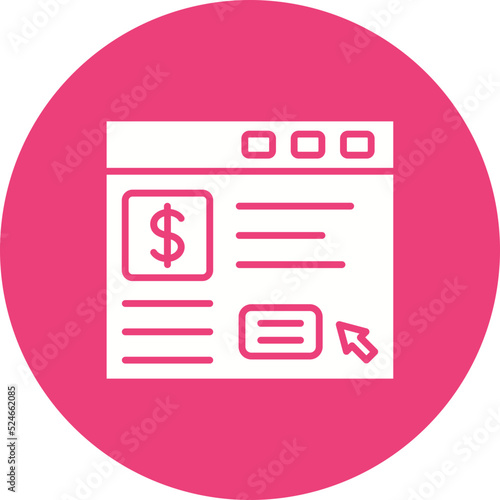 Online Payment Glyph Circle Background Icon
