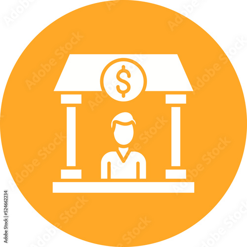 Personal Banking Glyph Circle Background Icon