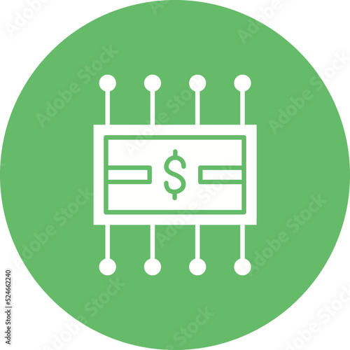 Money Network Glyph Circle Background Icon