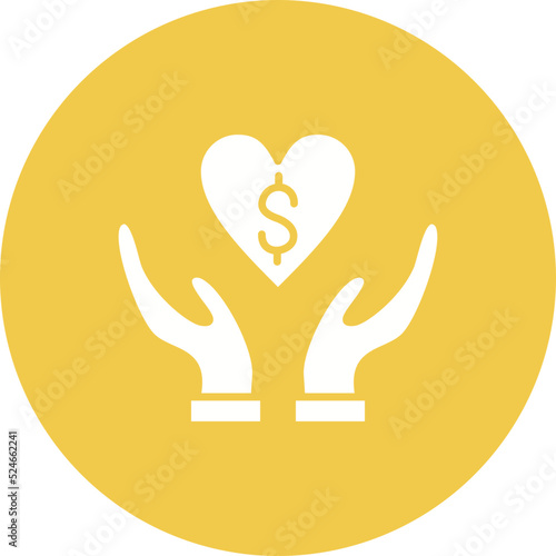 Non Profit Organization Glyph Circle Background Icon