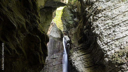 Beautiful kozjak waterfall in Slovenia photo