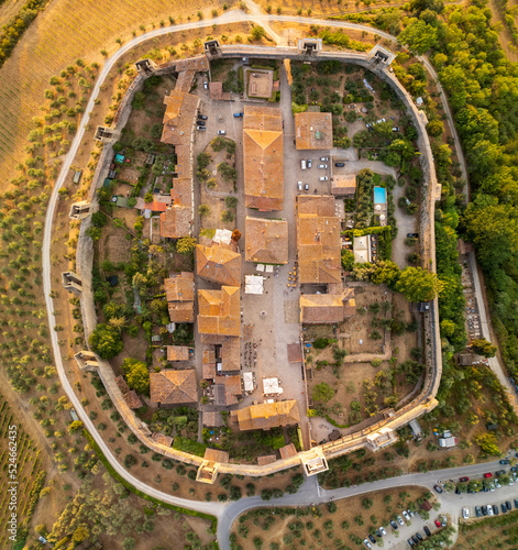 Aerial view of the city Monteriggioni in Tuscany, Italy photo