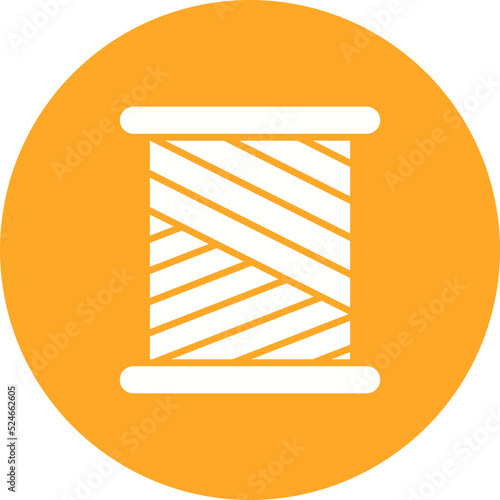 Spool Glyph Circle Background Icon