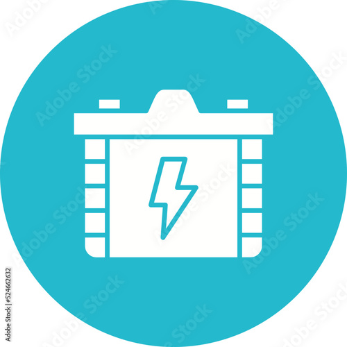 Accumulator Glyph Circle Background Icon