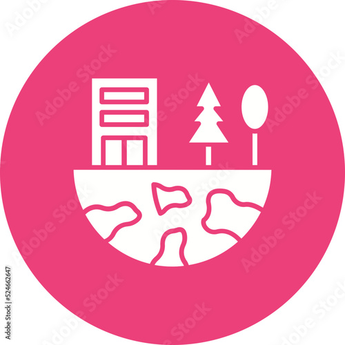 Biosphere Glyph Circle Background Icon